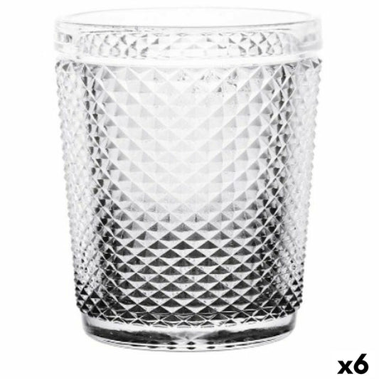 Glass Diamond Transparent Anthracite Glass 300 ml (6 Units) Vivalto