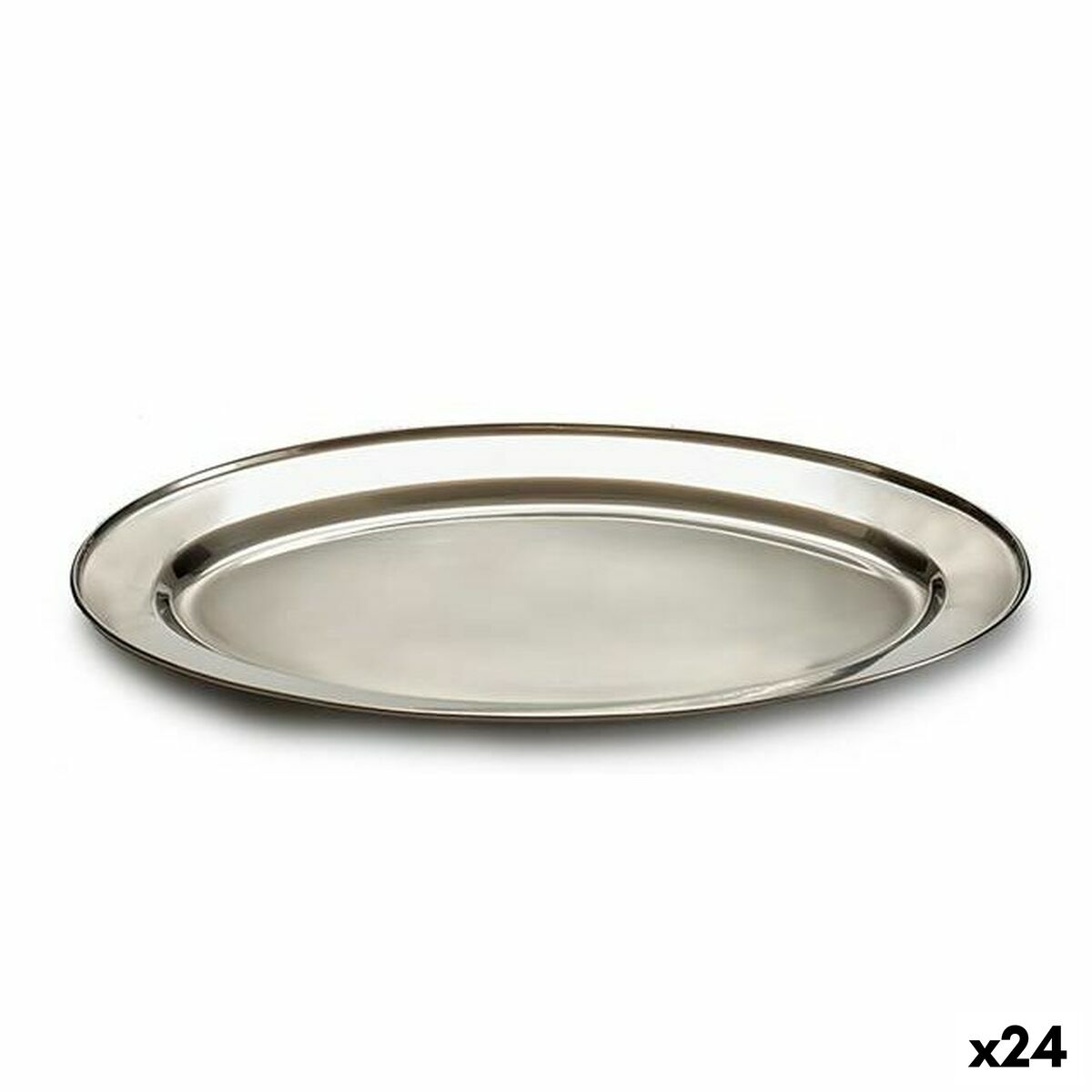 Tray Silver Stainless steel 40 x 2,5 x 26,5 cm (24 Units) Kinvara