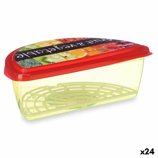 Lunch box Fruits and vegetables Multicolour Plastic 23 x 8 x 13 cm (24 Units) Leknes