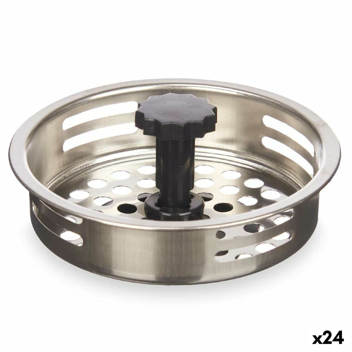 Sink Filter Ø 8,5 cm Black Silver Stainless steel (24 Units) Kinvara