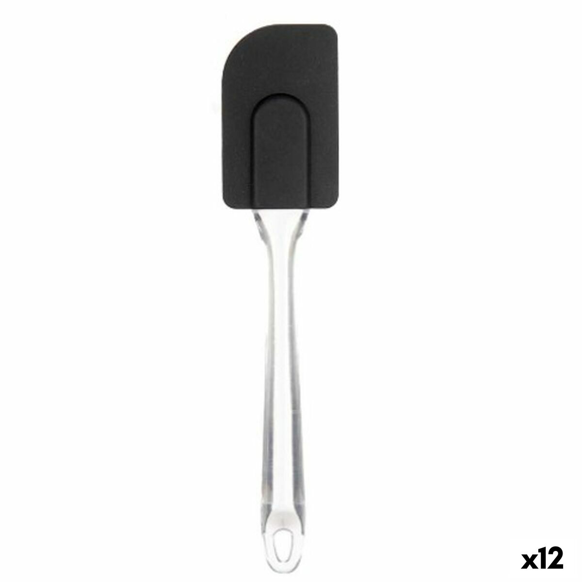 Spatula Black Transparent Silicone Plastic 5 x 23,5 x 2 cm (12 Units) Kinvara