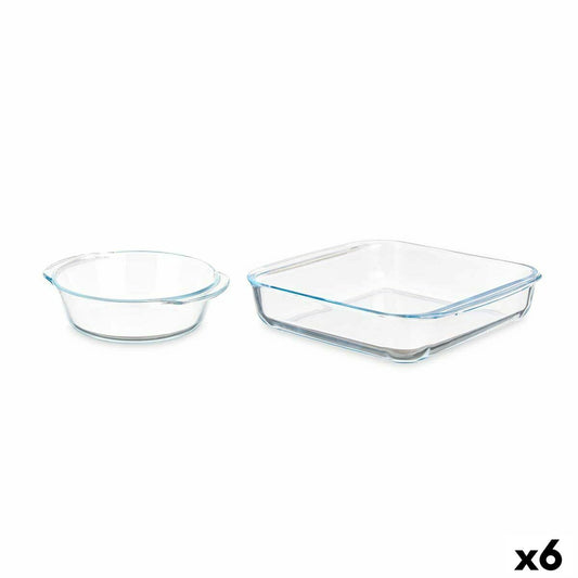 Set of trays Transparent Borosilicate Glass 800 ml 1,8 L (6 Units) Vivalto