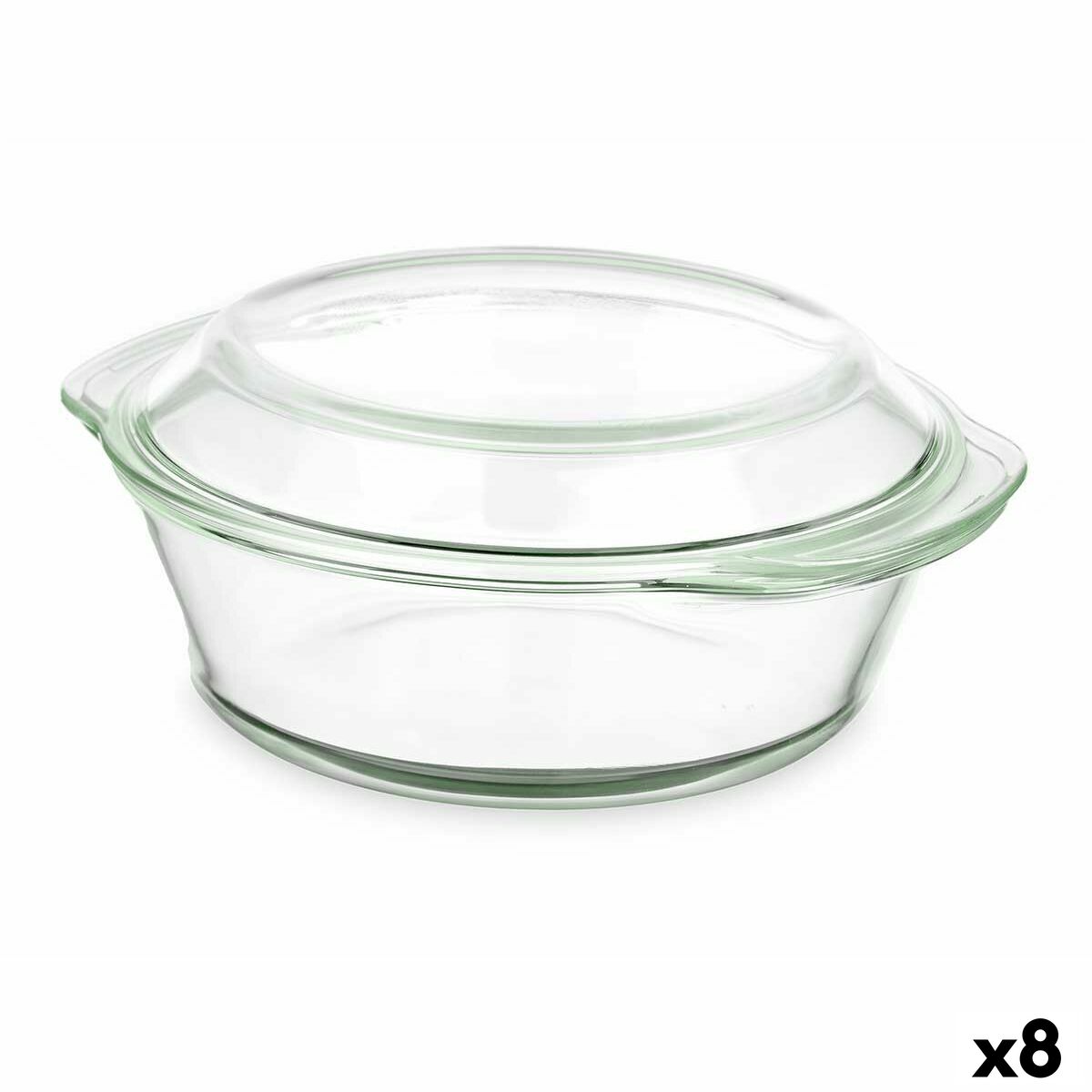 Casserole with lid Transparent Borosilicate Glass 2 L (8 Units) Vivalto