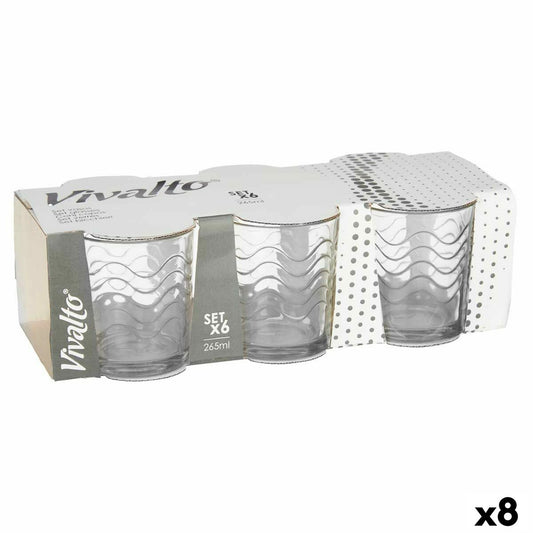 Set of glasses Waves Transparent Glass 265 ml (8 Units) Vivalto