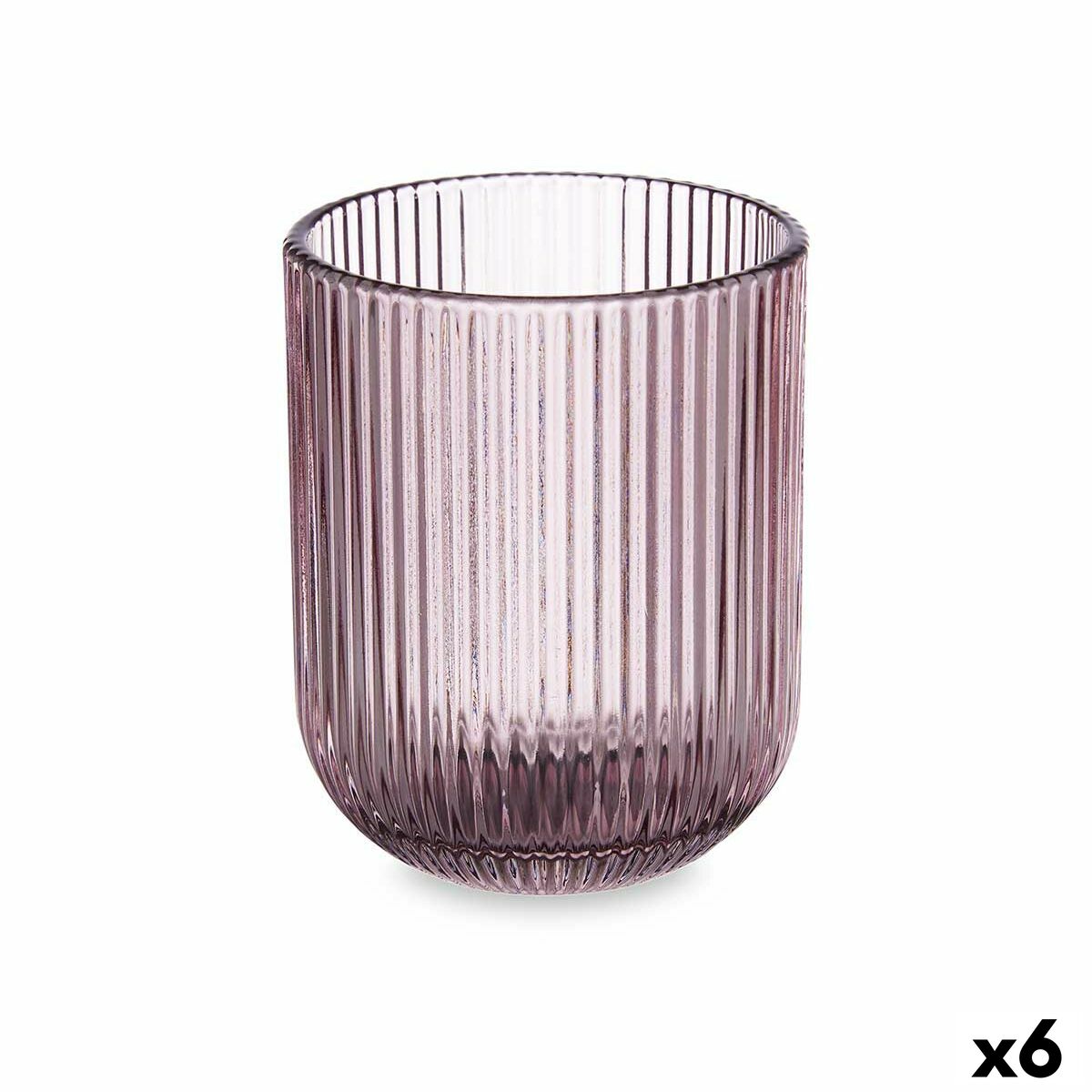 Glass Stripes Pink Crystal 270 ml (6 Units) Vivalto