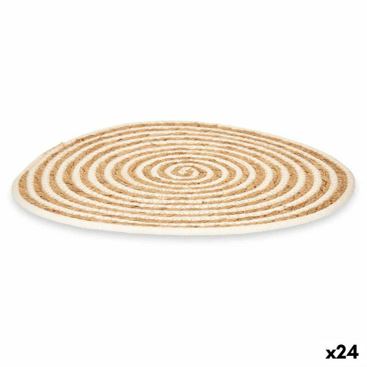 Table Mat White Cotton Marine algae (24 Units) Kinvara