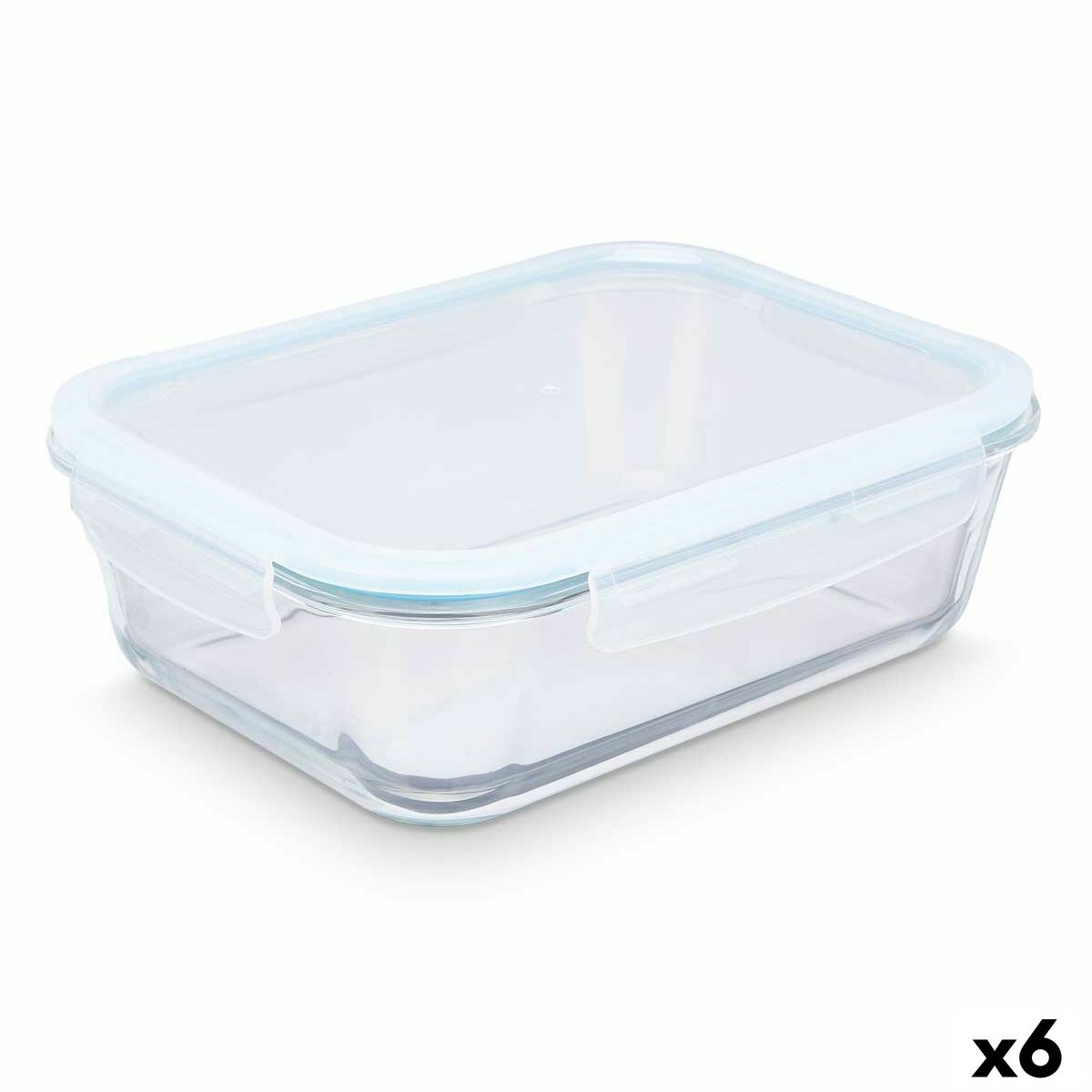 Lunch box Transparent Silicone Borosilicate Glass 2,8 L 29,5 x 9 x 22,8 cm (6 Units) Vivalto