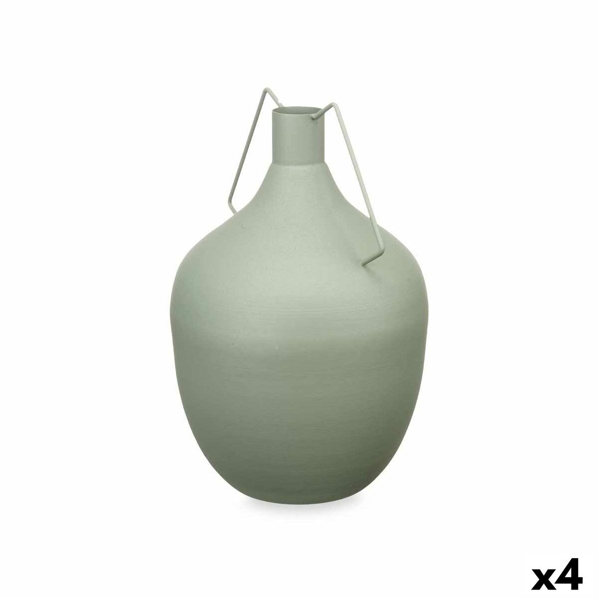 Vase Caraffe Green Steel 24 x 40 x 24 cm (4 Units) Gift Decor