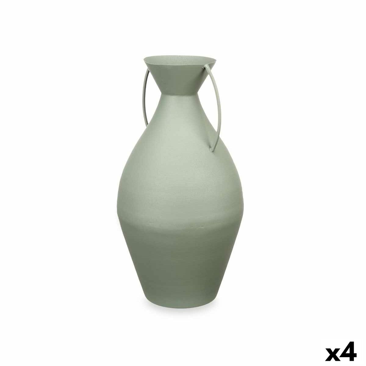 Vase 22 x 43 x 22 cm Green Steel (4 Units) Gift Decor