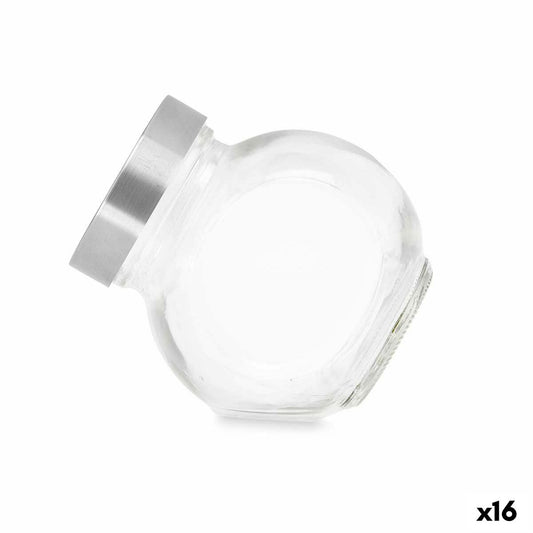 Biscuit jar Transparent Metal Glass 2,2 L (16 Units) Vivalto