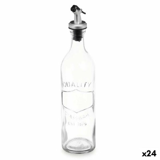 Cruet With relief Transparent Glass 500 ml (24 Units) Vivalto