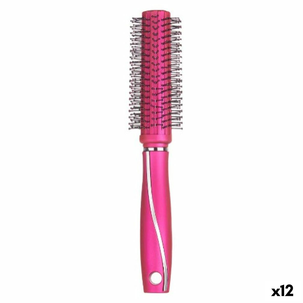 Round Brush Fuchsia Silicone Plastic (12 Units) Berilo