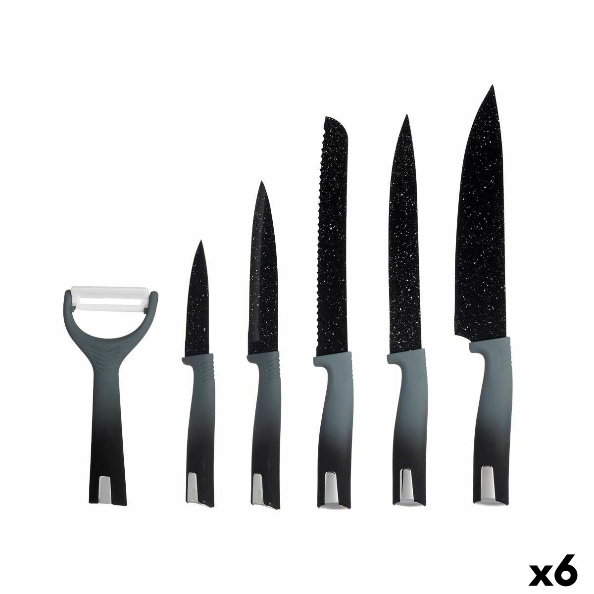 Knife Set Black Stainless steel polypropylene (6 Units) 6 Pieces Kinvara