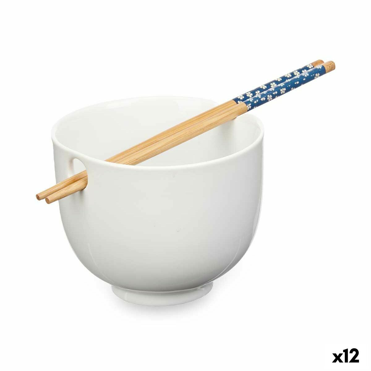 Bowl White Bamboo 24 x 10,7 x 13,3 cm Toothpicks asiatico/oriental (12 Units) Kinvara