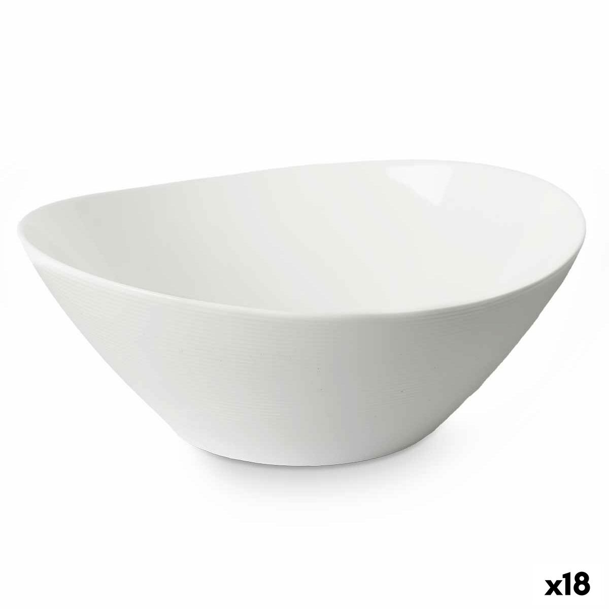 Bowl White Glass 25 x 10 x 23 cm (18 Units) Vivalto