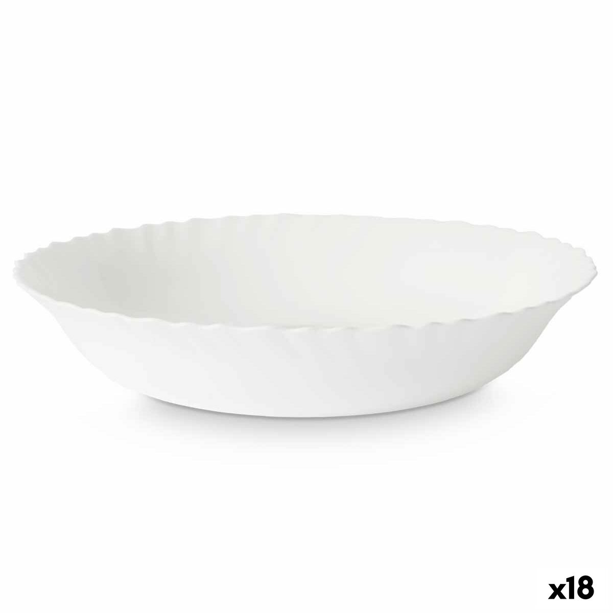 Salad Bowl White Glass 27,5 x 5,5 x 27,5 cm (18 Units) Vivalto