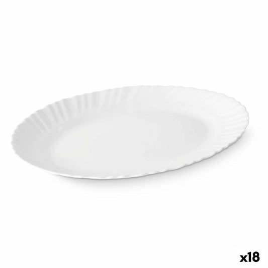 Serving Platter White Glass 34 x 2,5 x 25 cm (18 Units) Vivalto