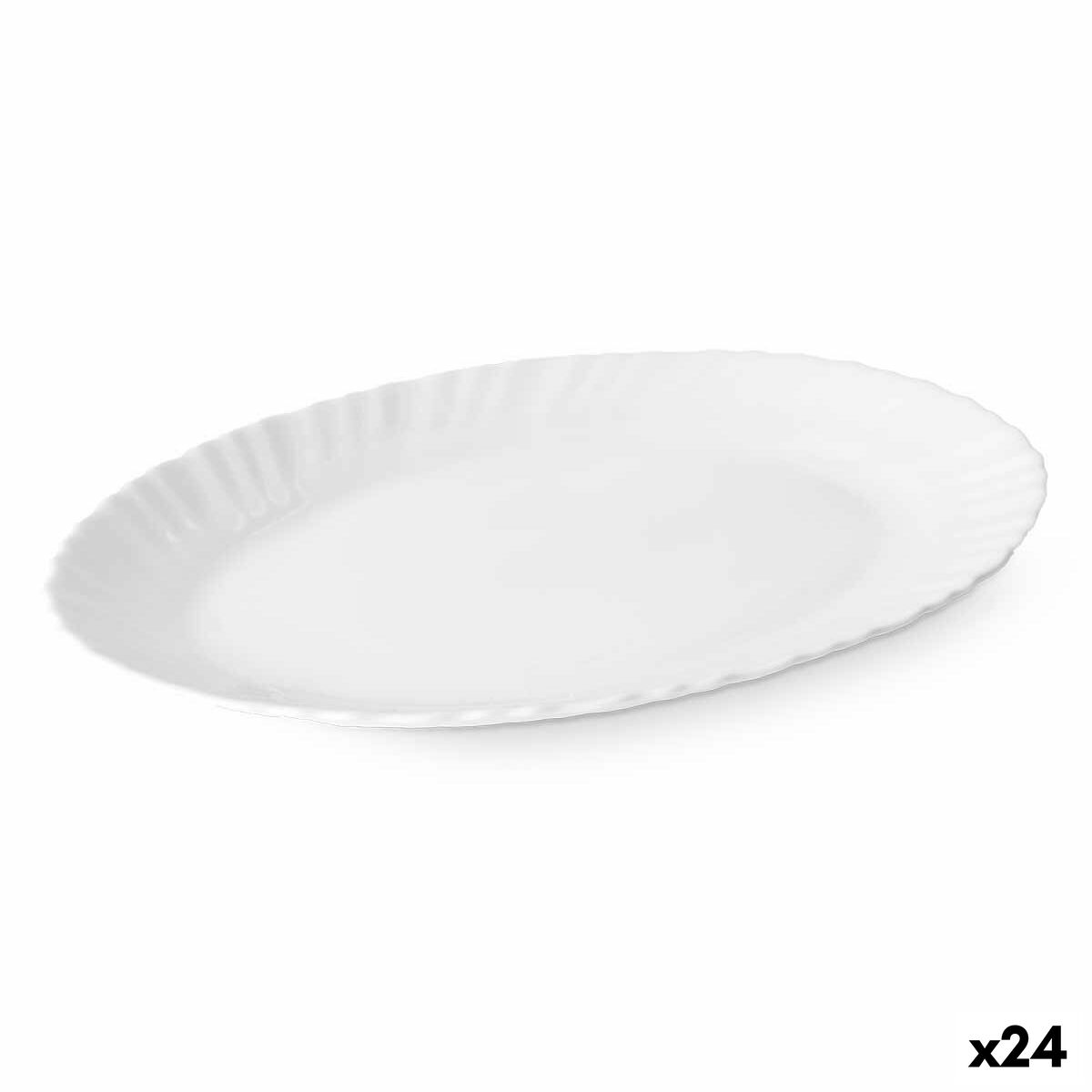 Serving Platter White Glass 30,5 x 2,5 x 23,5 cm (24 Units) Vivalto