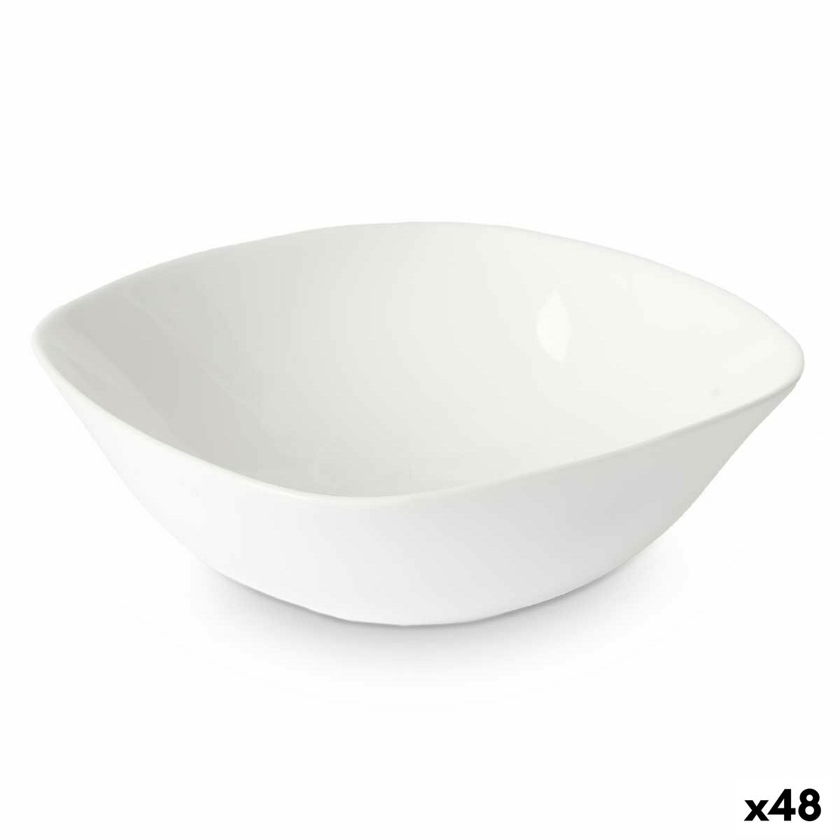 Bowl White 15 x 5 x 15 cm (48 Units) Squared Vivalto