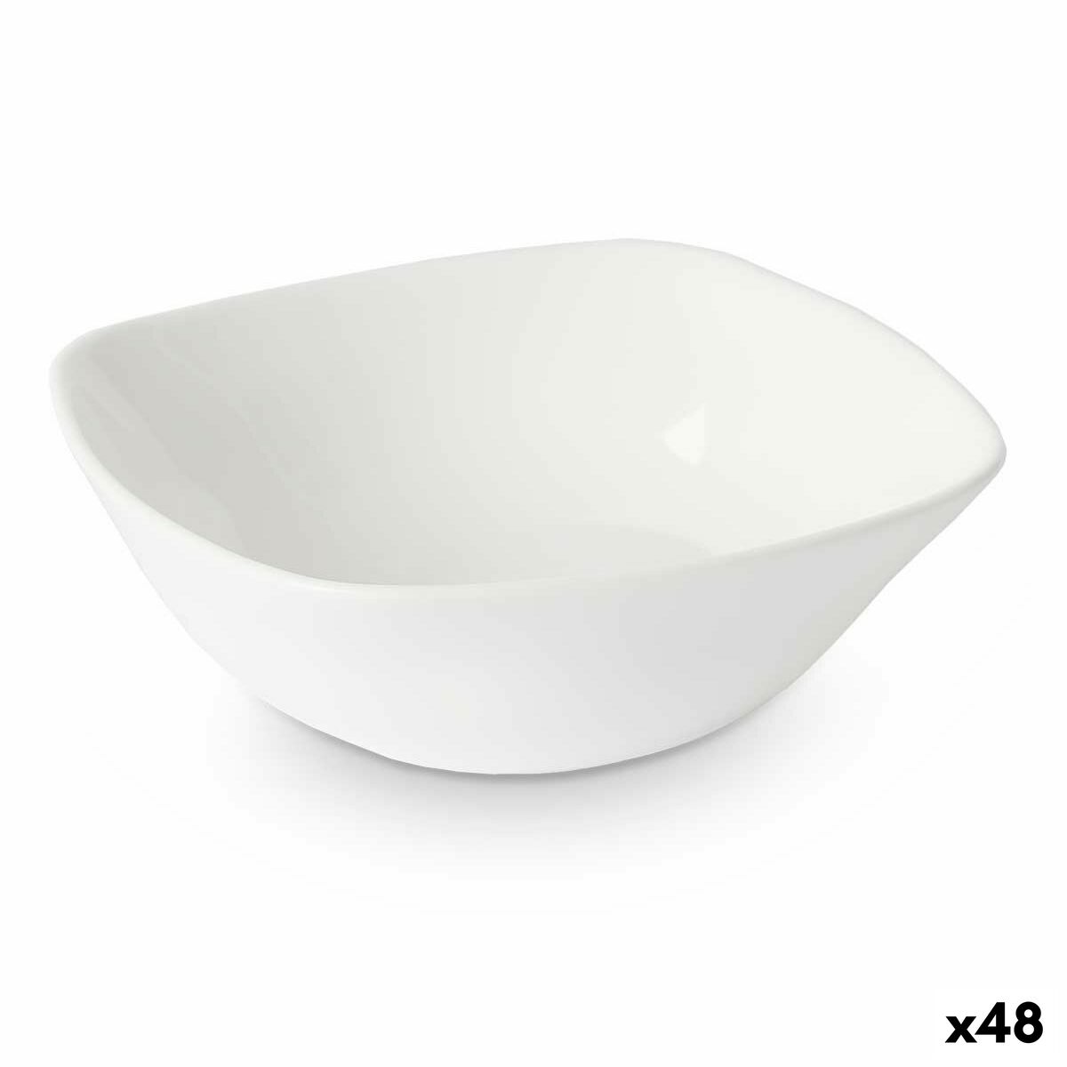 Bowl White 11 x 4 x 11 cm (48 Units) Squared Vivalto