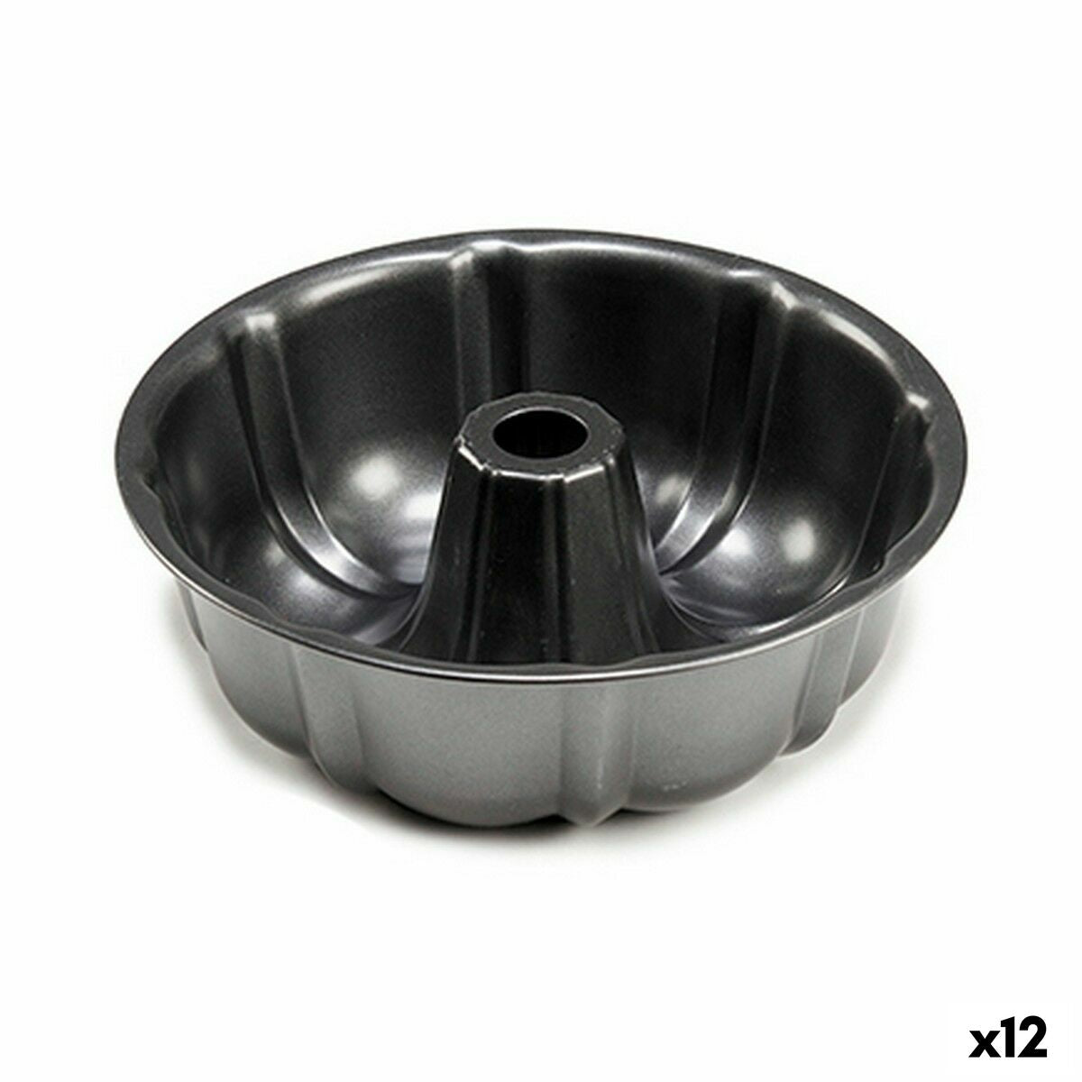 Cake Mould Dark grey Metal Carbon steel 25,4 x 8 x 25,4 cm (12 Units) Kinvara