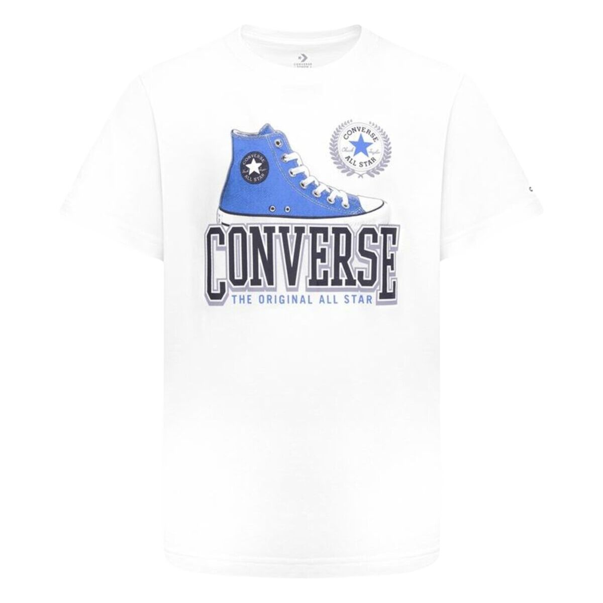 Child's Short Sleeve T-Shirt Converse Script Sneaker Gfx Sse White Converse