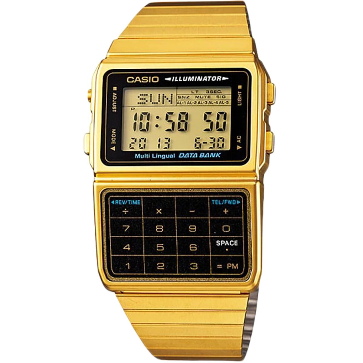 Unisex Watch Casio DATABANK CALCULATOR GOLD Casio