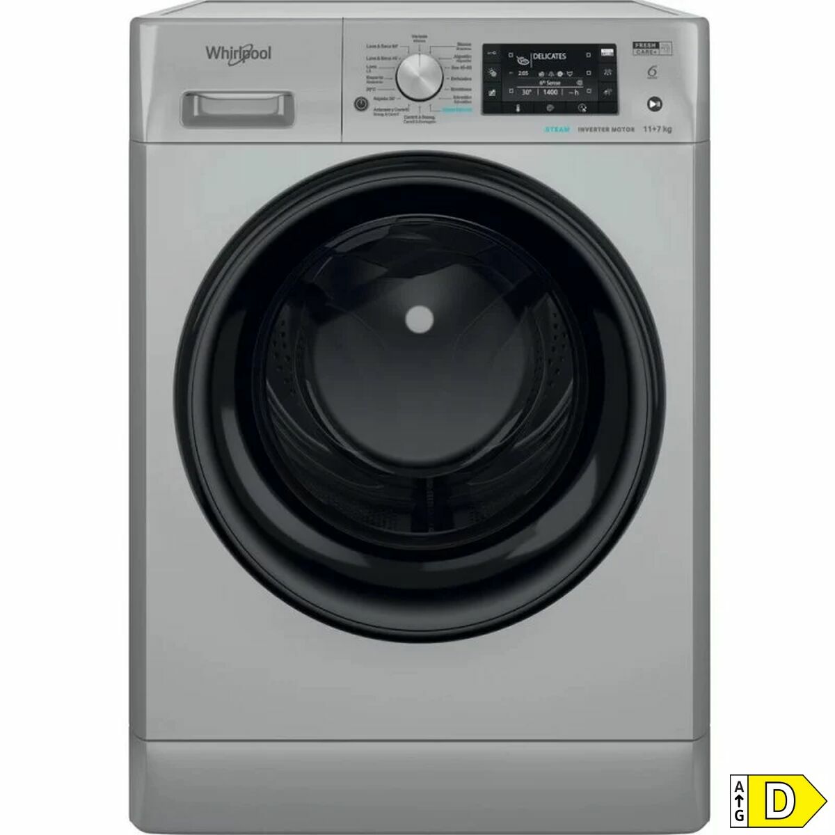 Washer - Dryer Whirlpool Corporation FFWDD 1174269 SBV SPT Silver 1400 rpm 7 kg Whirlpool Corporation