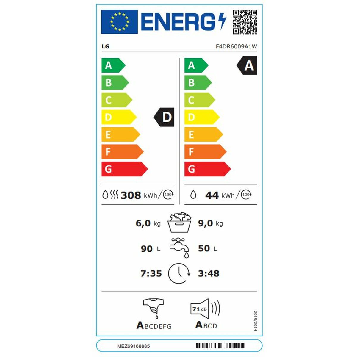 Smart Washer-Dryer LG AI Direct Drive Turbowash 360 1400 rpm 9 kg 6 Kg LG