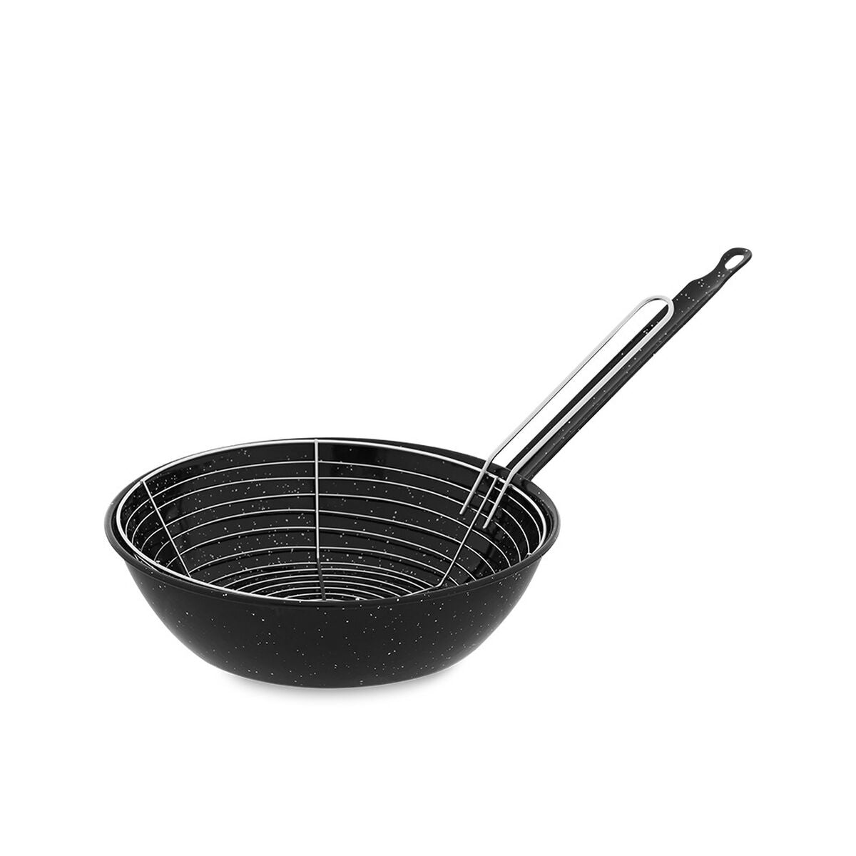 Frying pan with basket Vaello Black Enamelled Steel (Ø 24 cm) Vaello