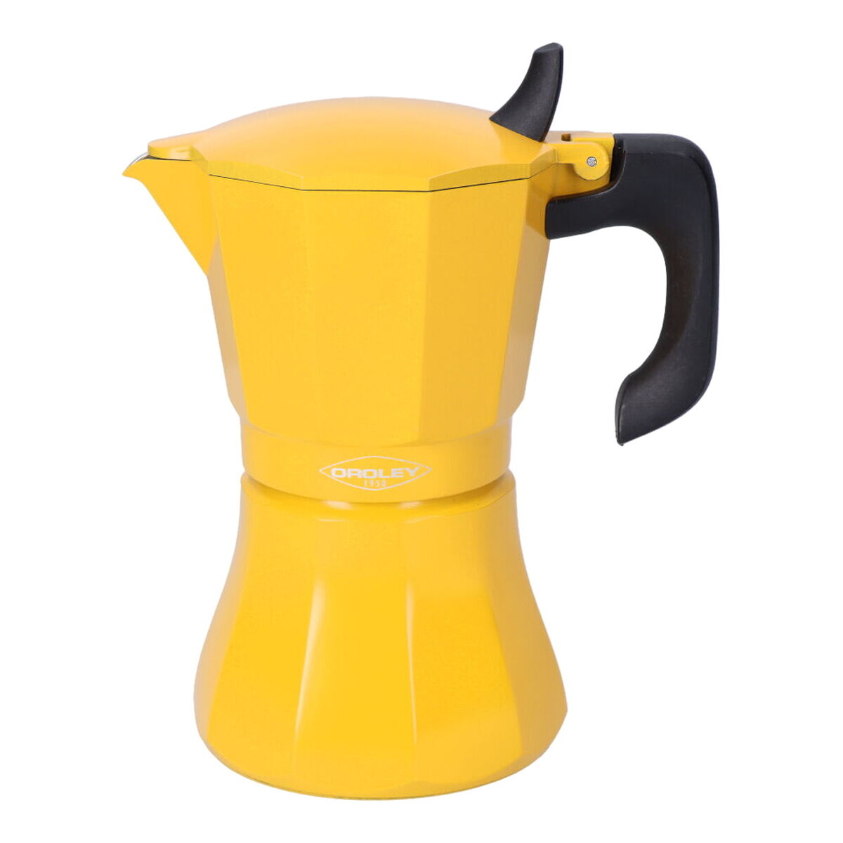 Italian Coffee Pot Oroley Petra Mustard Aluminium 9 Cups Oroley