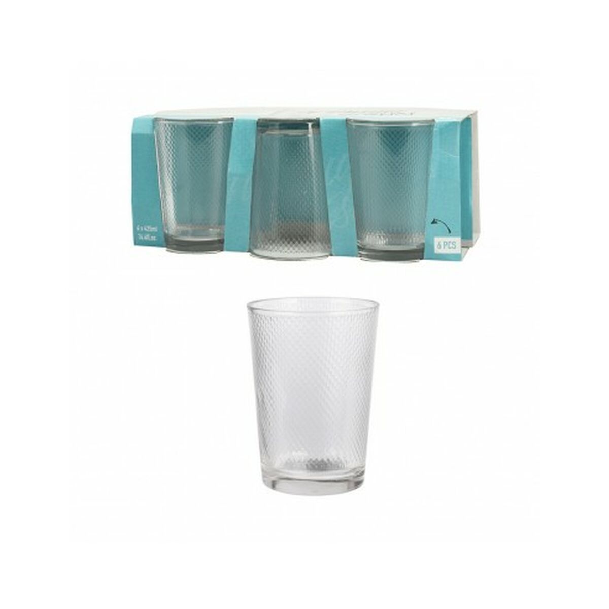 Set of glasses Excellent Houseware ye6000770 Transparent Crystal 425 ml (6 Units) Excellent Houseware