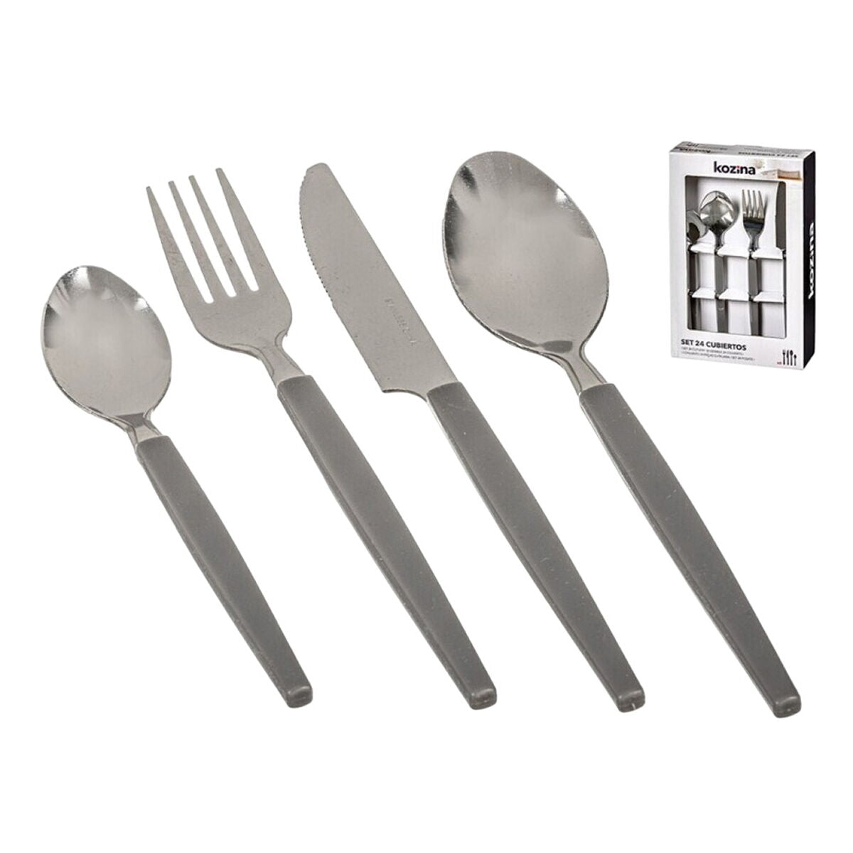 Cutlery Kozina Grey Steel 24 Pieces Kozina