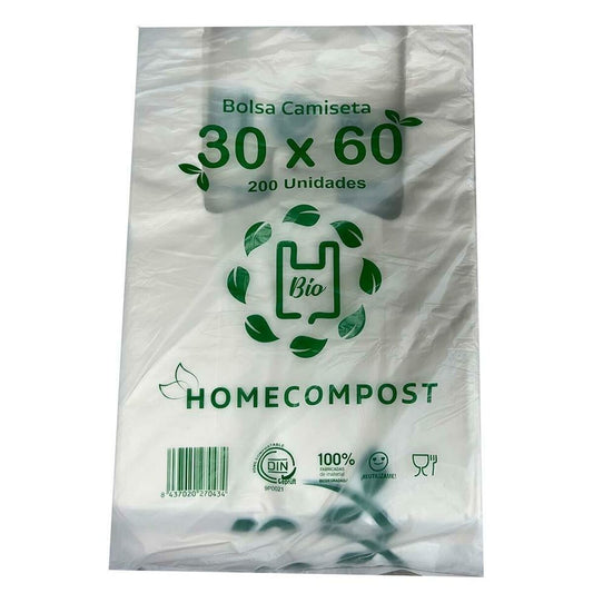 Shopping Bag 200 Units Biodegradable White 30 x 60 cm BigBuy Office