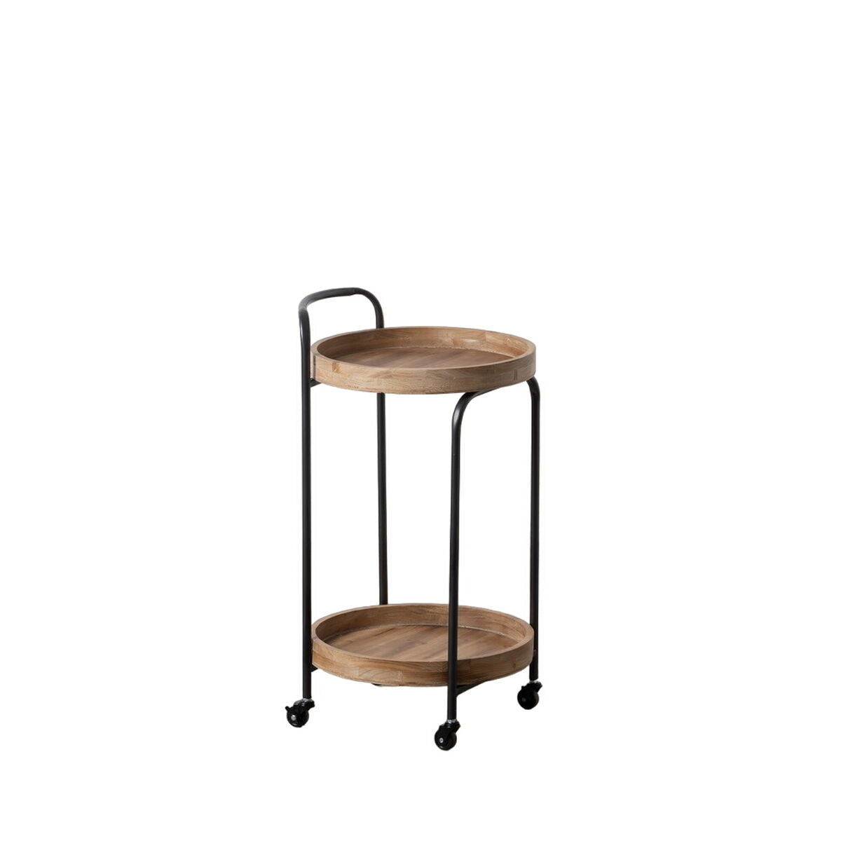 Kitchen Trolley Black Natural Iron Fir wood 42 x 40,5 x 74 cm