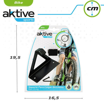 Wall Mount for Bicycle Aktive Black Metal 15,5 x 12 x 5,5 cm (24 Units) Aktive