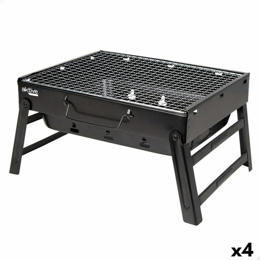 Barbecue Portable Aktive Rectangular Black Steel 40 x 20 x 28 cm Aktive