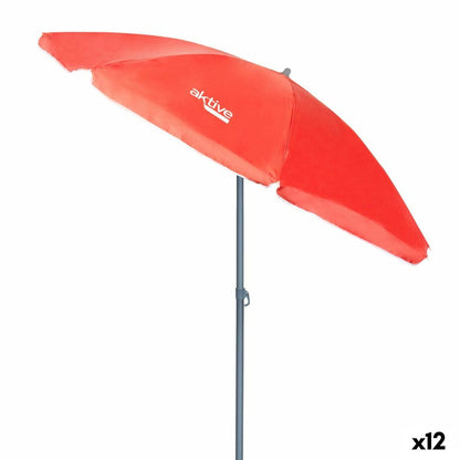 Sunshade Aktive UV50 Ø 180 cm Coral Polyester Aluminium 180 x 187 x 180 cm (12 Units) Aktive