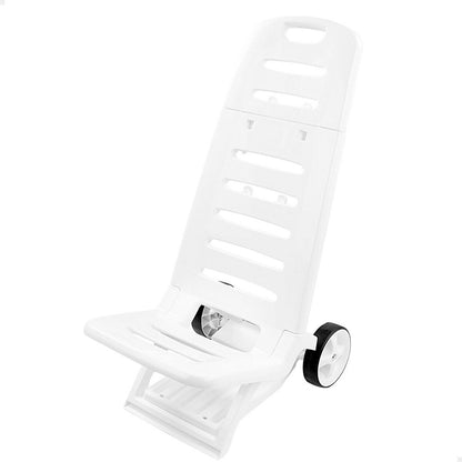 Beach Chair Aktive White Wheels 40 x 84 x 44 cm (2 Units) Aktive