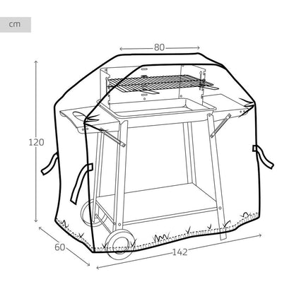 Protective Cover for Barbecue Aktive Black 4 Units 142 x 120 x 60 cm Aktive