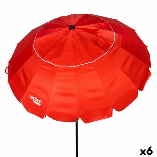 Sunshade Aktive Red Aluminium 220 x 215 x 220 cm (6 Units) Aktive