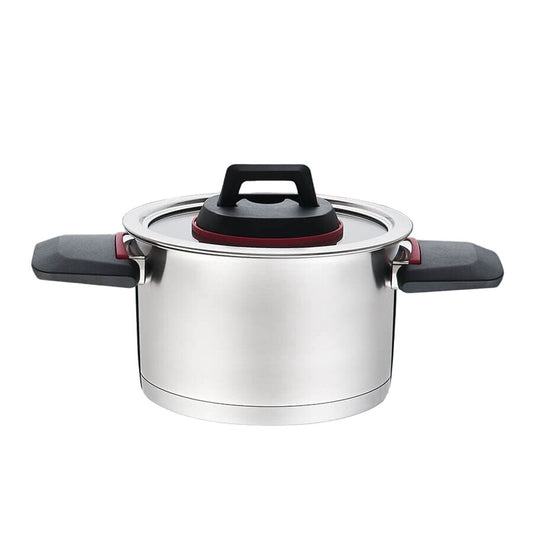 Casserole with Lid Feel Maestro MR-3530-18 Red Black Steel Stainless steel Plastic Ø 18 cm 2,3 L Feel Maestro