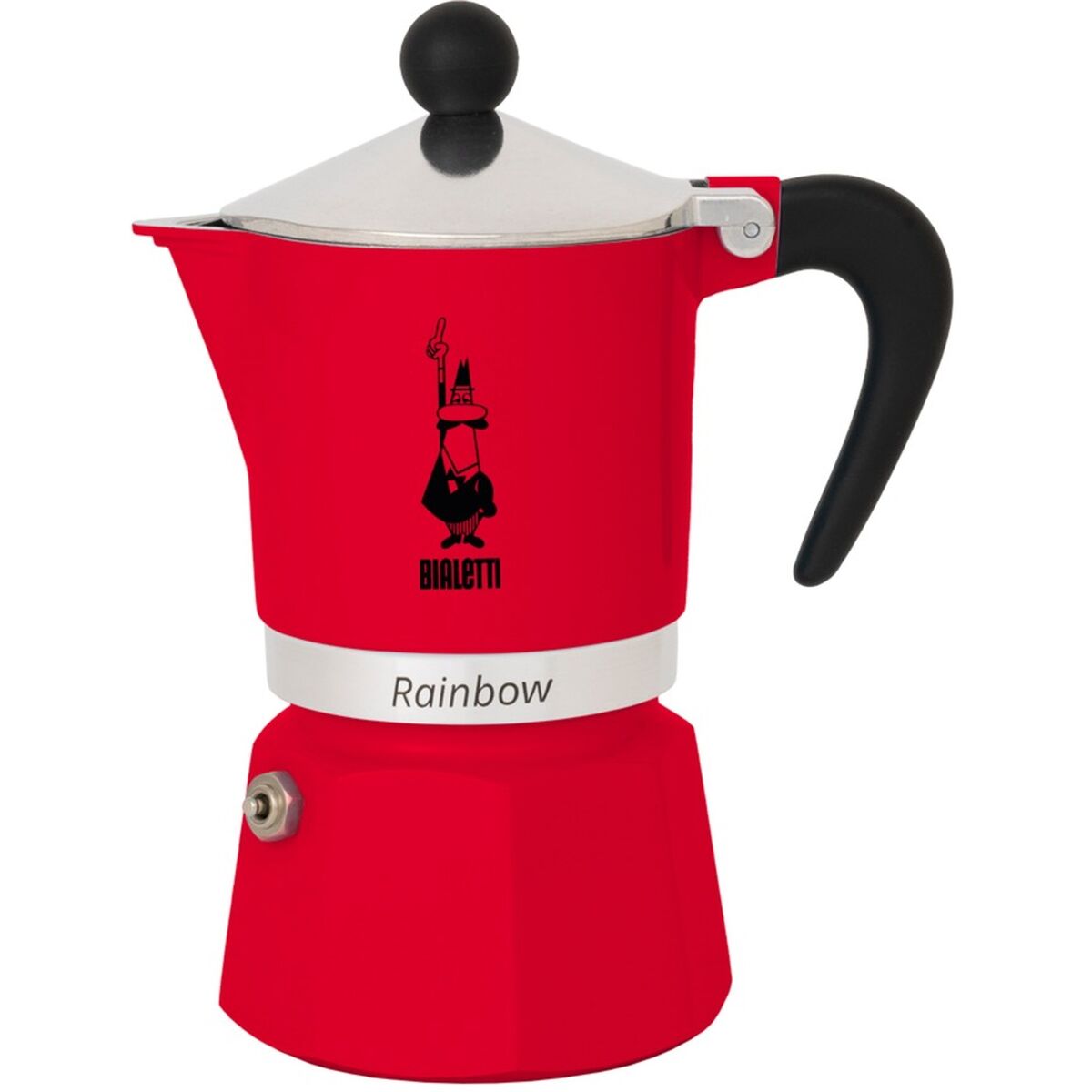 Italian Coffee Pot Bialetti Rainbow Red Aluminium 60 ml Bialetti