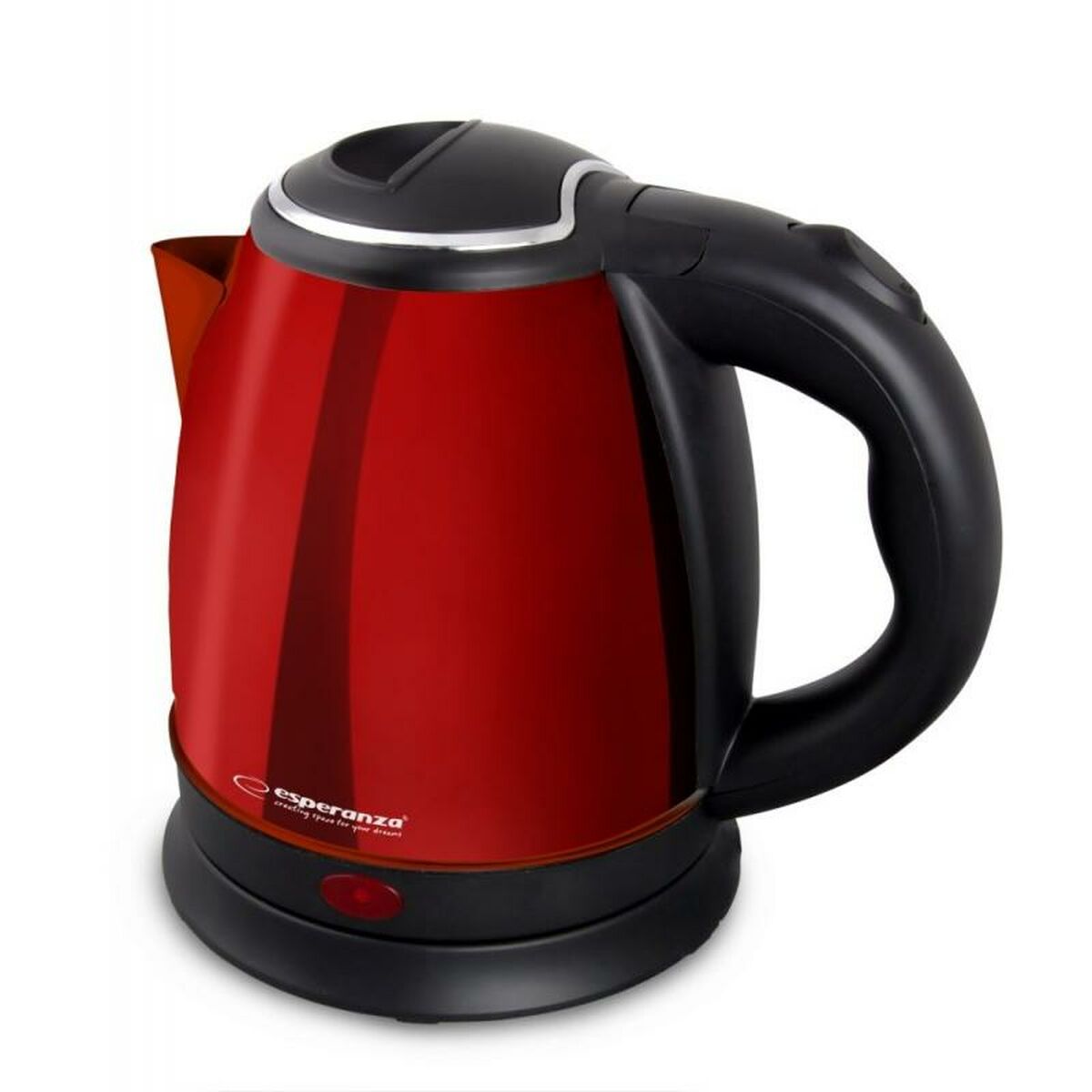 Kettle Esperanza EKK128R Black Red Stainless steel Plastic 1350 W 1 L Esperanza