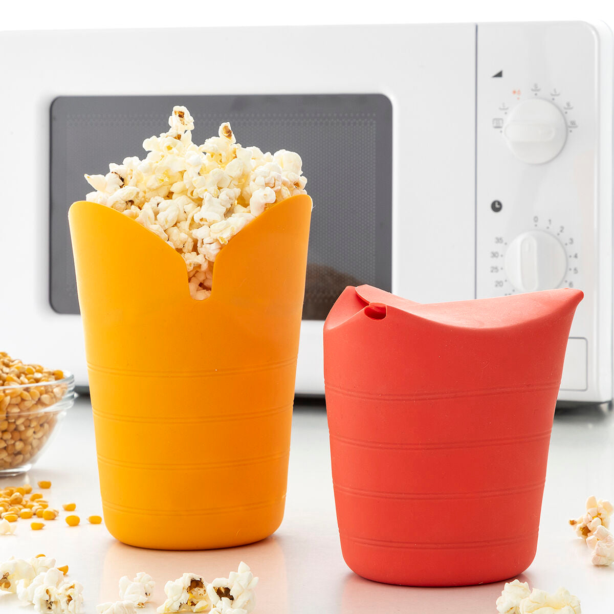 Collapsible Silicone Popcorn Poppers Popbox InnovaGoods (Pack of 2)