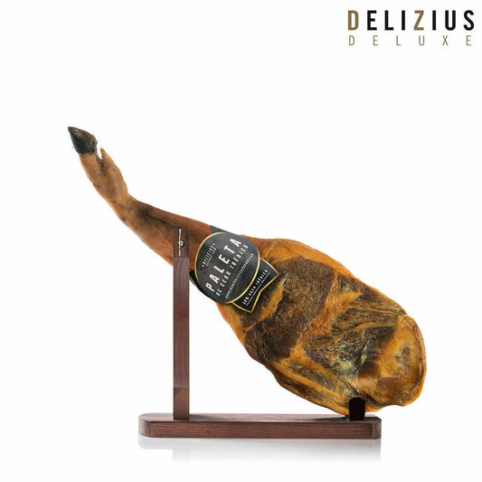 Set of Iberian Grain-Fed Ham Shoulder and Ham Holder Delizius Deluxe Delizius Deluxe