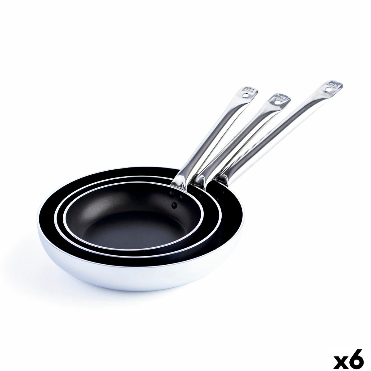 Pan Quid Professional Pro-induction Black Metal Steel Ø 24 cm (6 Units) Quid Professional