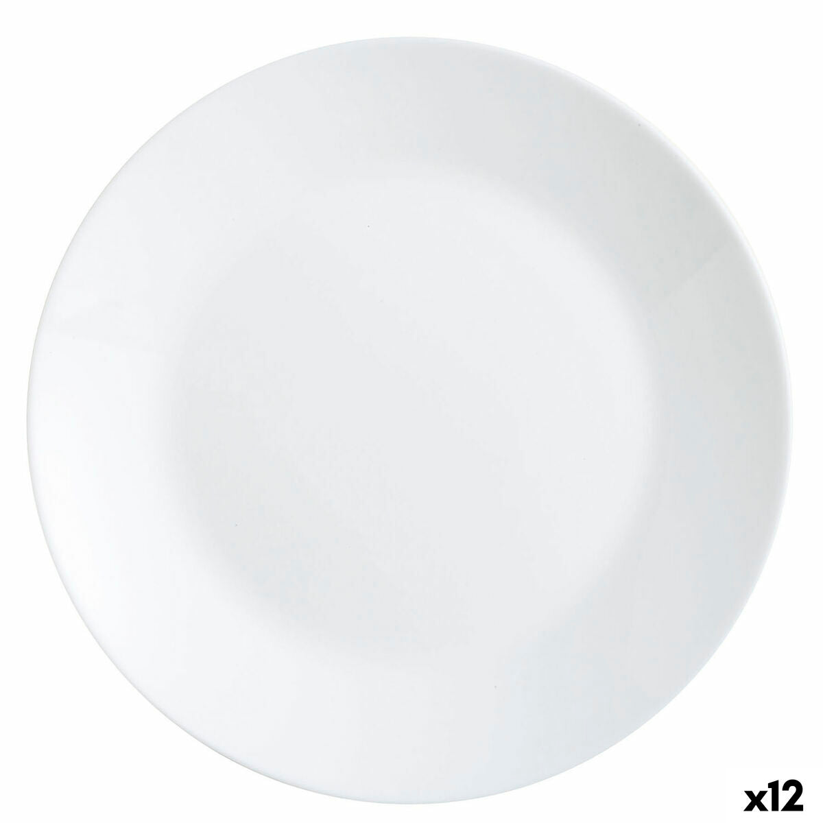 Flat Plate Luminarc Zelie White Glass Ø 25 cm (12 Units) Luminarc