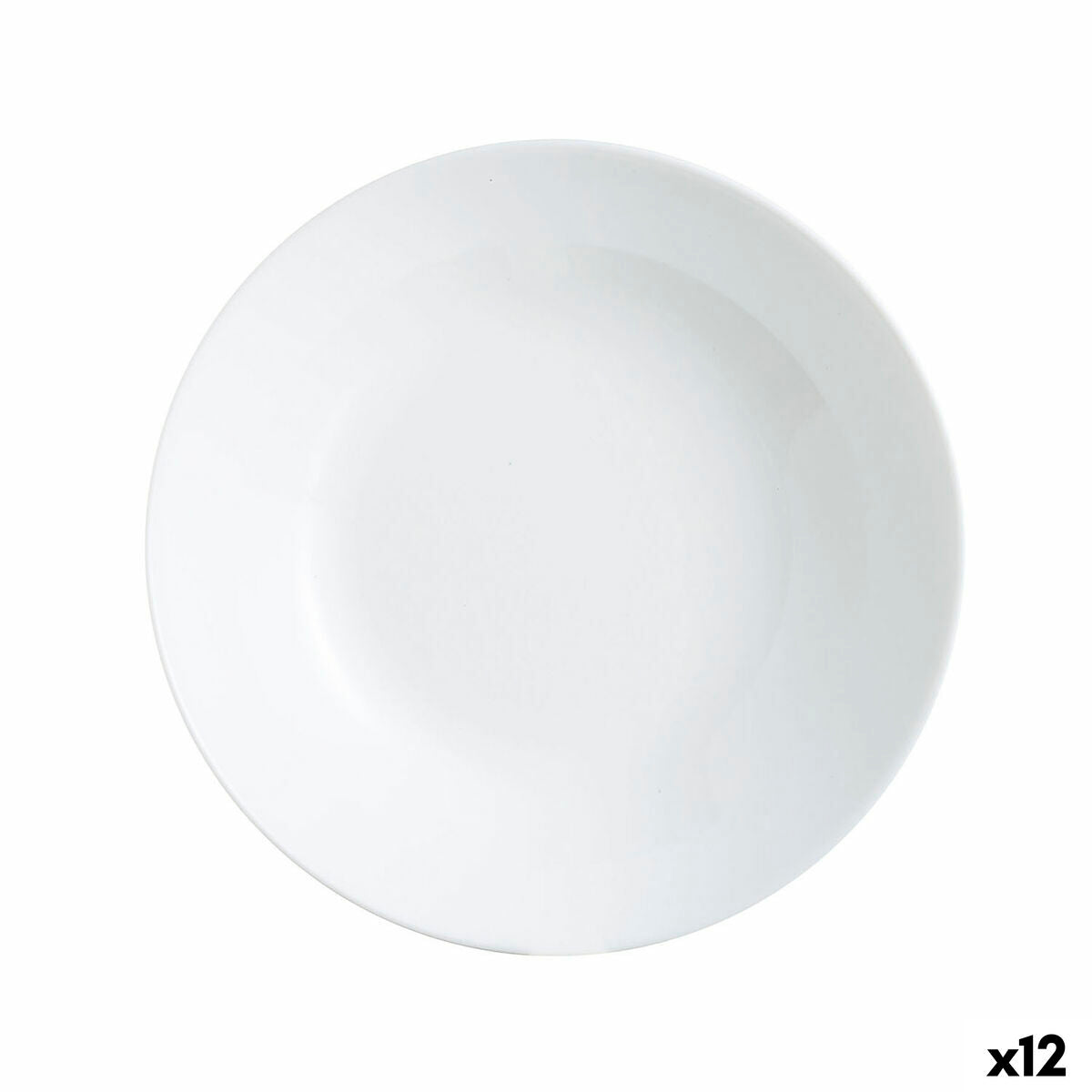 Deep Plate Luminarc Zelie White Glass Ø 20 cm (12 Units) Luminarc