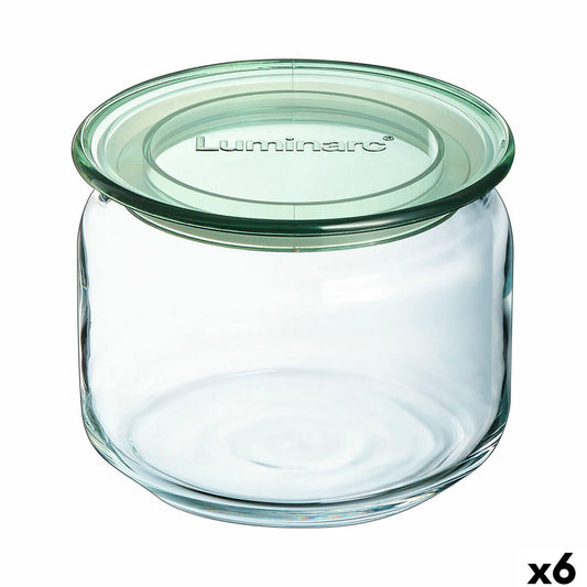 Jar Luminarc Pure Jar Green Glass 500 ml (6 Units) Luminarc